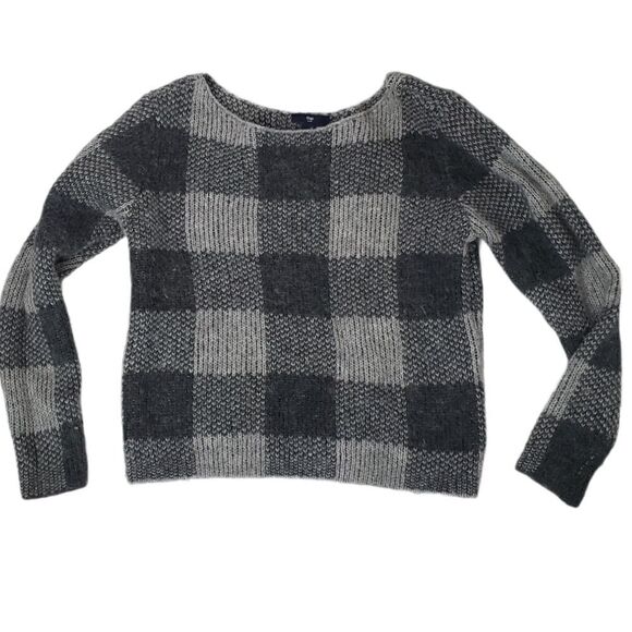 Gap Blurry Check Grey Sweater -> Gap blurry check grey sweater - Picture 1 of 7